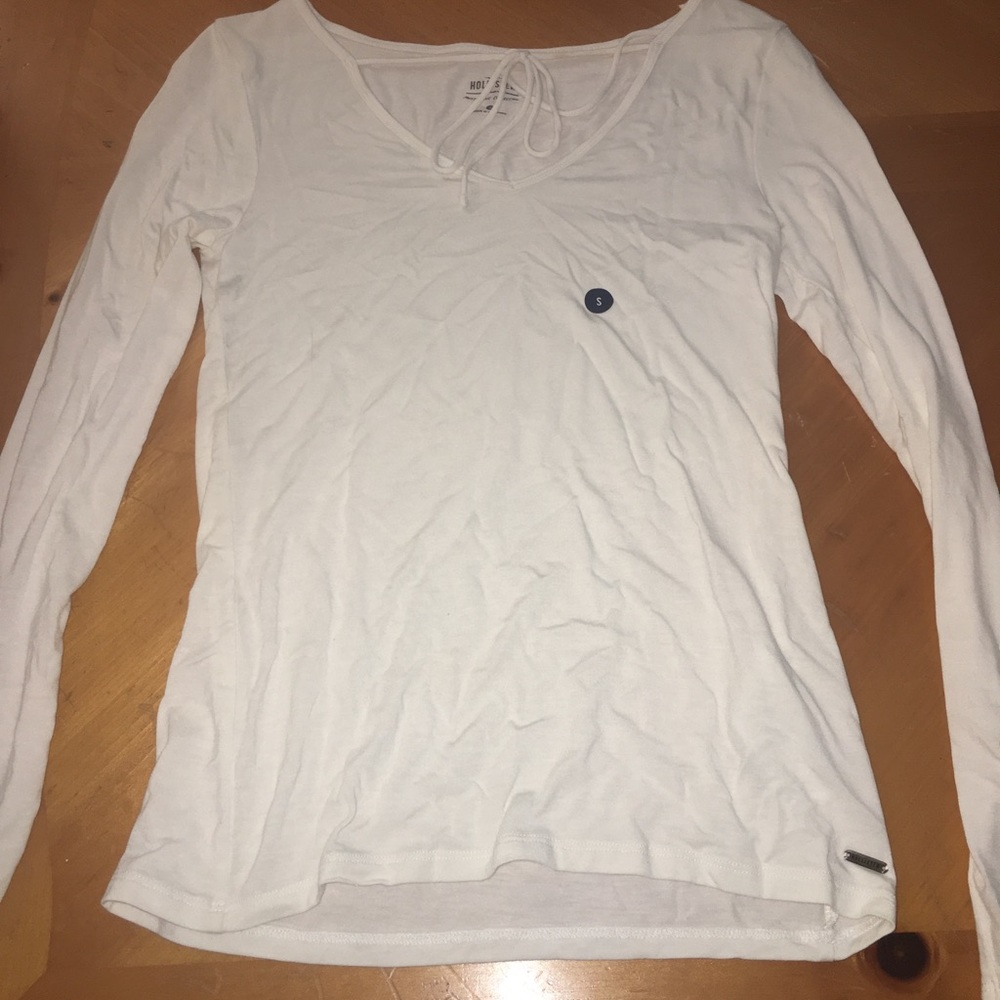 New Hollister White Top Tie Front